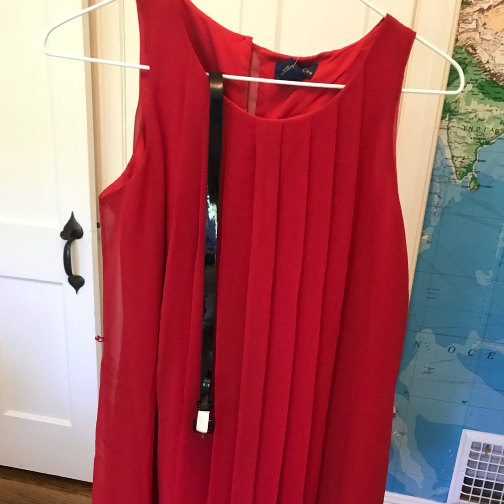 Red Ralph Lauren dress with belt